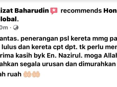 Nazirul Sales Advisor 
    Honda Cars<br src=