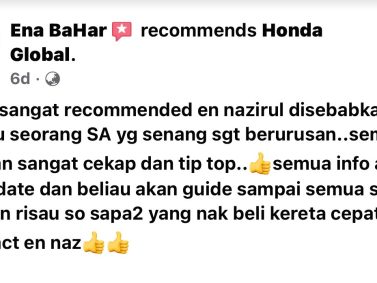 Nazirul Sales Advisor 
    Honda Cars<br src=